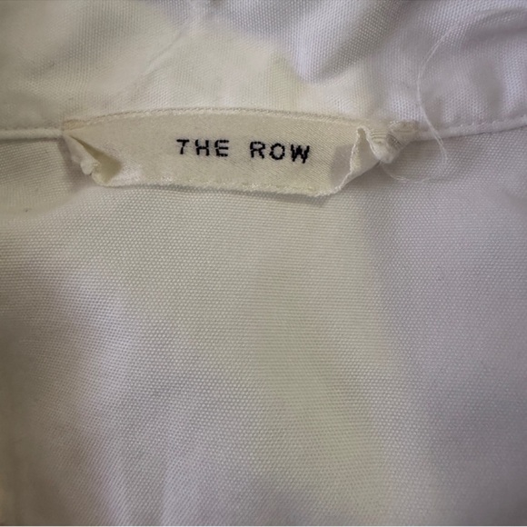 The Row White Cotton button up Shirt Size 8 Elongated Cuff - Picture 3 of 14